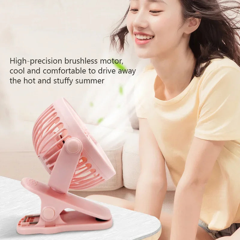 Baby Stroller Clip Fan | Portable Mini Hand Clip Fan USB Charging Quiet Desktop Electric Fan High Quality - Glamour Touch