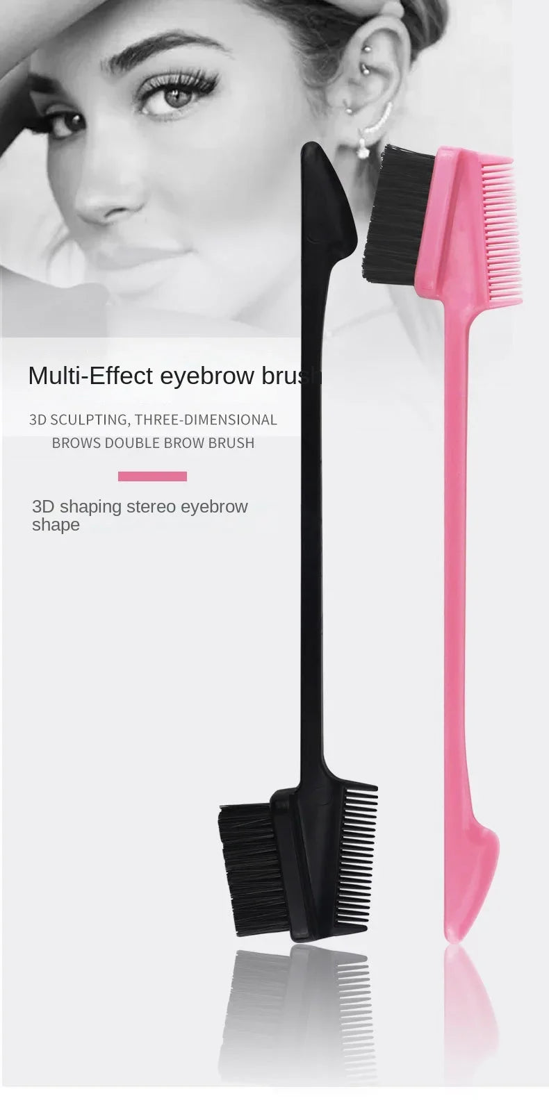 Edge Brush Comb | Double Sided 3 in 1 Edge Control Brush For Baby Hair | Salon Hair Comb Brushes | Beauty Tools | Hairbrush - Glamour Touch