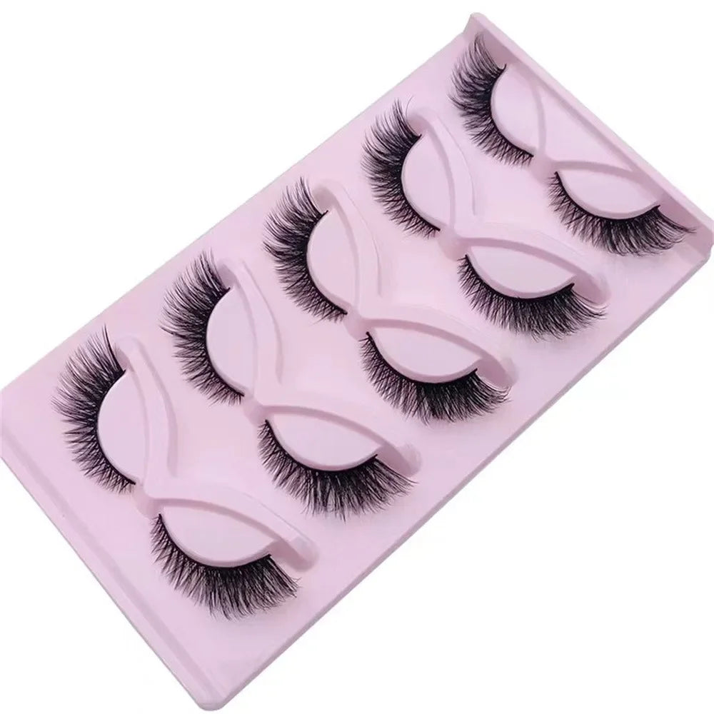 5 Pairs Cat Eye Lashes | Wispy Fake Lashes | Fluffy Cat Eye Lashes Extensions | False Eyelashes