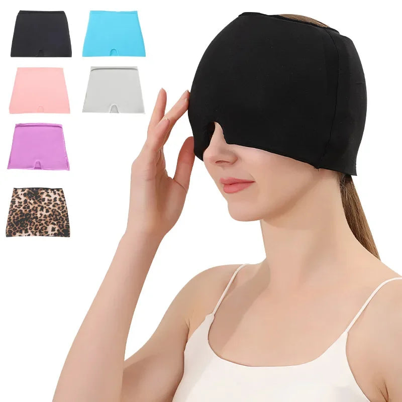 Migraine Relief Hat | headache hat |Hot Cold Therapy | Ice Cap For Pain Relieve | Ice Hat | Head Wrap Massage |Sleep Tool - Glamour Touch