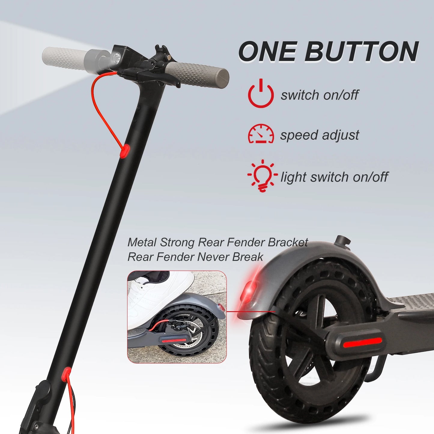 AOVOPRO 7.8-10.5AH Electric Scooter | 350W 31KM/H Foldable Electric Kick Scooter | 8.5 Inch APP Smart E-scooter for Adults - Glamour Touch