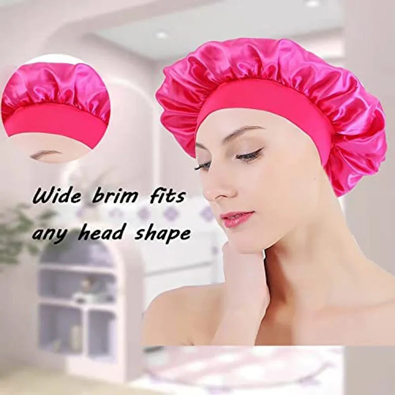 Women Bonnet | Satin Sleeping Hat Hair | Night Sleep Cap | Head Cover Bonnets |Shower Caps For Bath  And Sauna |Bathing Bonnet - Glamour Touch