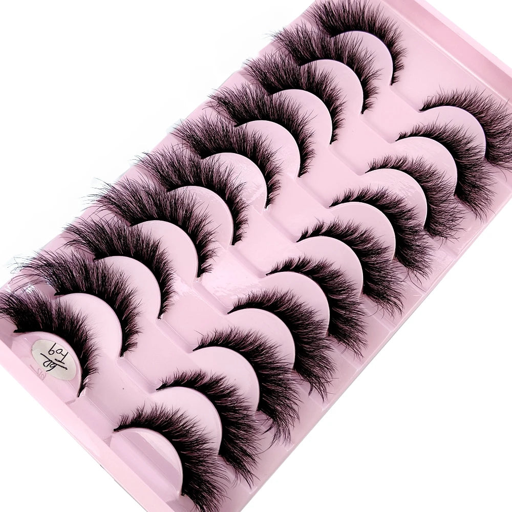 10 Pairs Cat/Fox Eyelashes | Faux Mink Eyelashes Winged End Eye | Elongated Eyelashes |Fake Lashes | Soft Natural long Full Strip Lashes - Glamour Touch