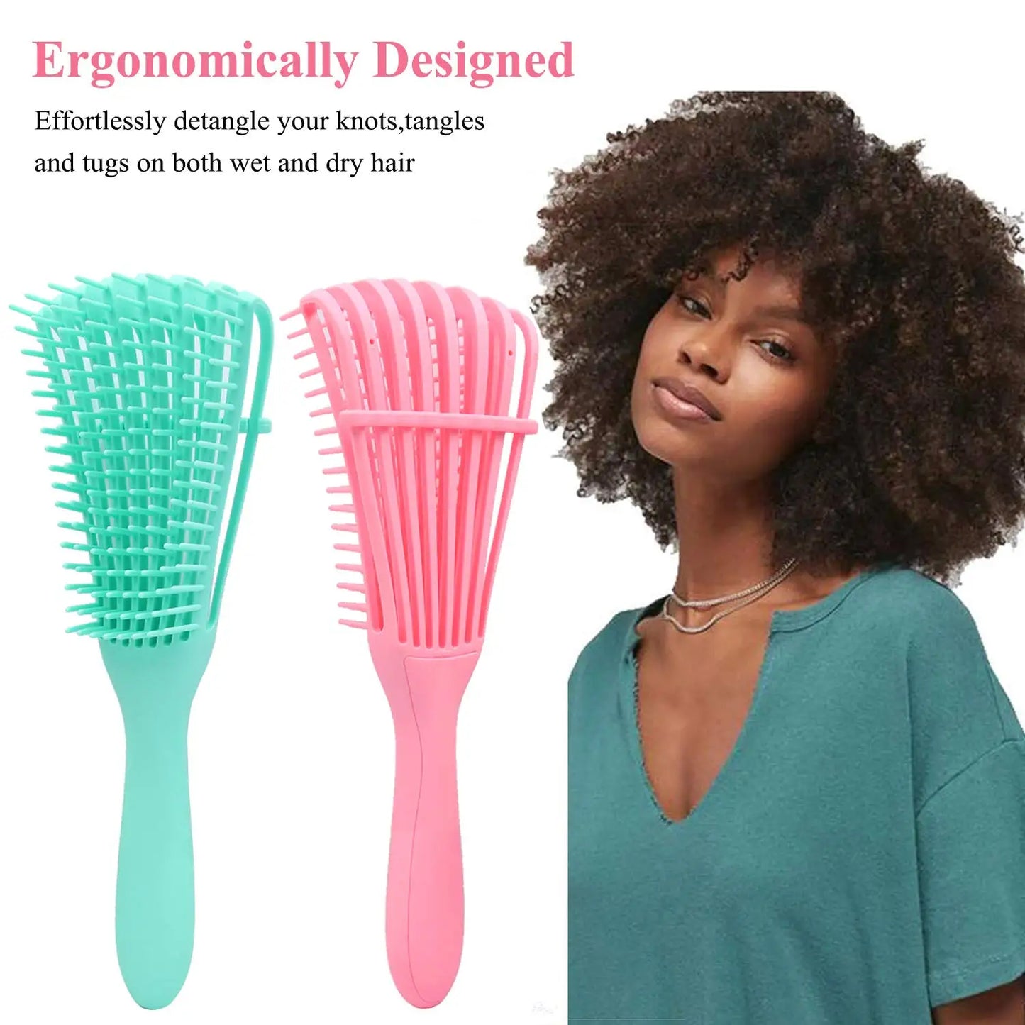 Hair Brush | Detangling Brush | Scalp Massage Hair Comb | Detangling Brush for Curly Hair |Brush Detangler | Hairbrush | Women Men Salon Tools - Glamour Touch