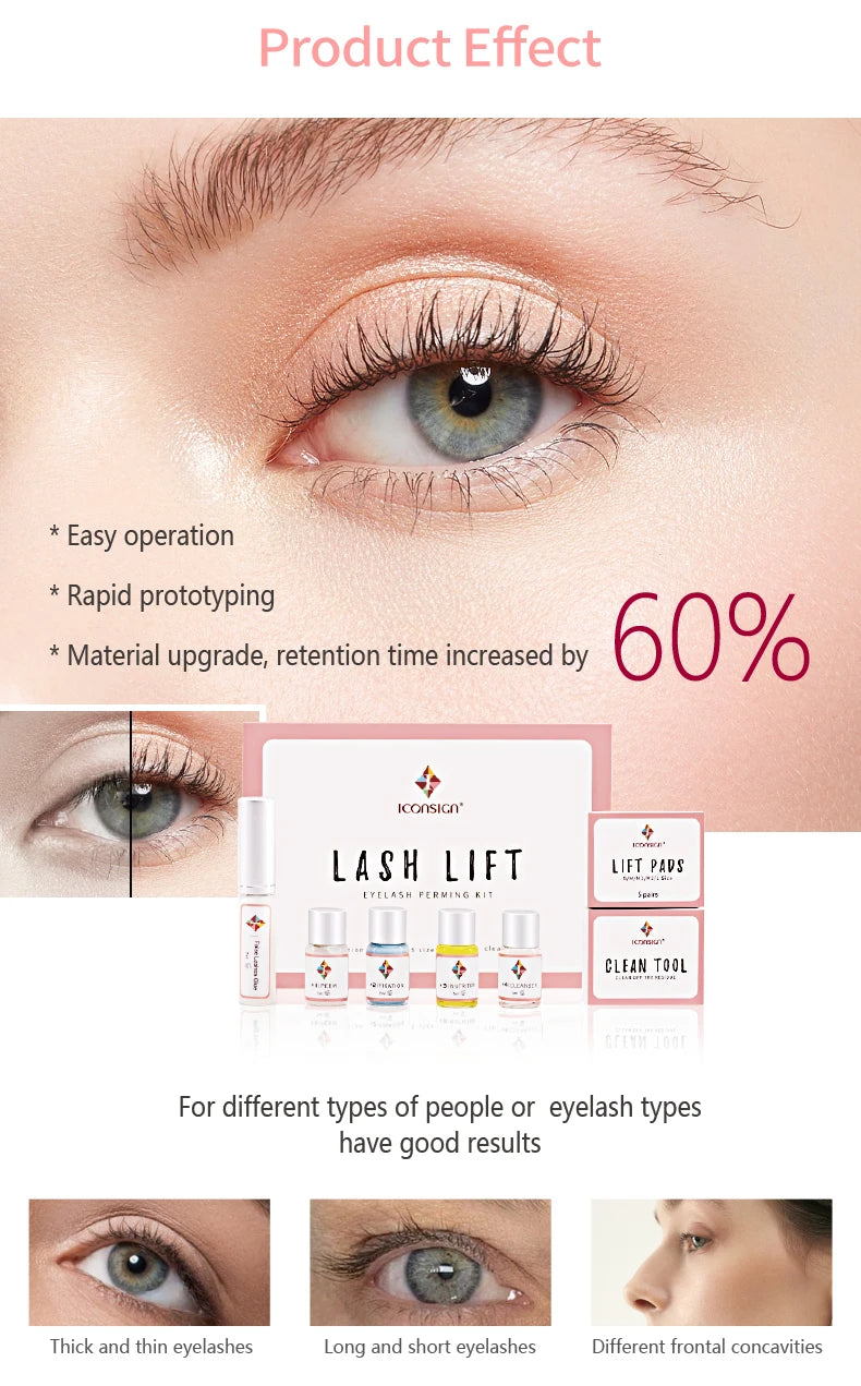 ICONSIGN Lash Lift Kit | Lifting Eyelash | Eyelash Enhancer | Eyelash Lifting Kit| Lash Perm Eye Makeup - Glamour Touch