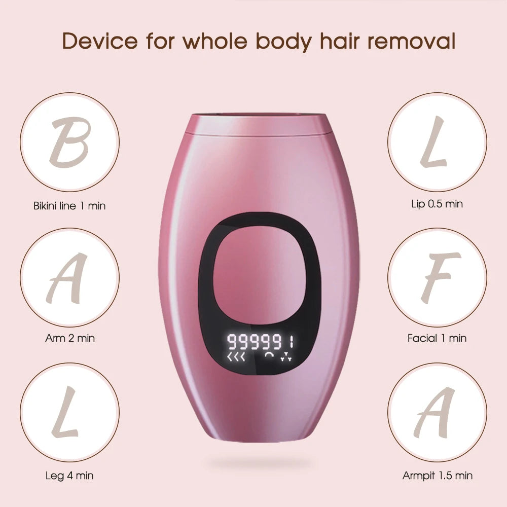 Painless Laser Hair Removal | Facial Professional Epilator Device LCD Display