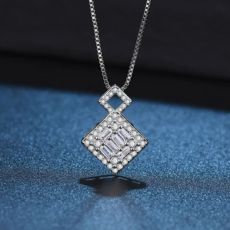 New 925 Sterling Silver Necklace Pendant AAA Zircon For Women Fashion Clavicle Chain Necklaces Wedding Party Jewelry Gift - Glamour Touch