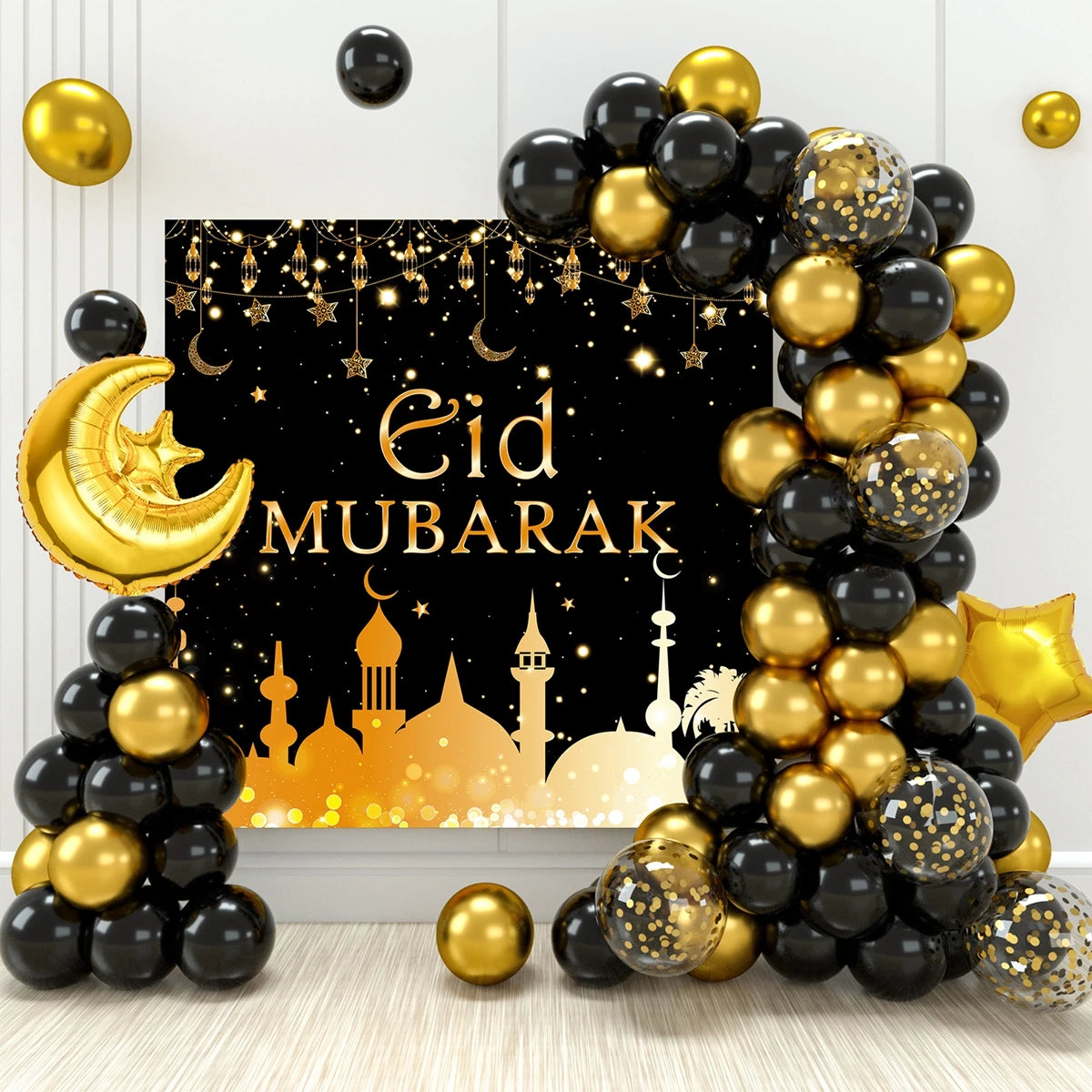 Eid Mubarak Balloon Background Decoration Balloons Festival Party Supplies 2024