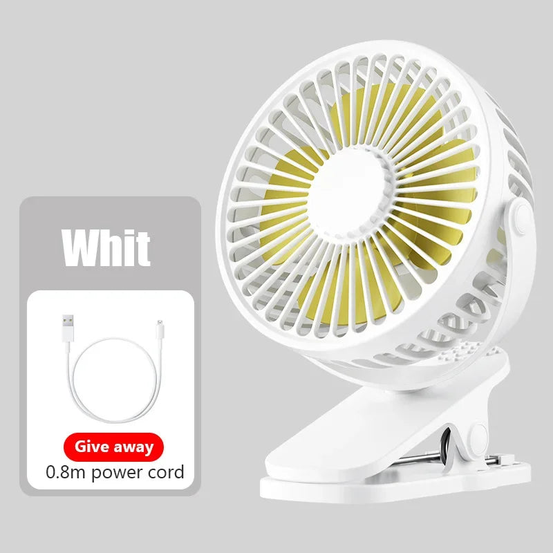 Baby Stroller Clip Fan | Portable Mini Hand Clip Fan USB Charging Quiet Desktop Electric Fan High Quality - Glamour Touch