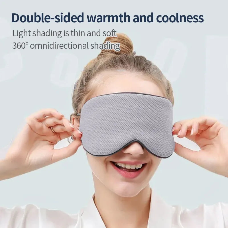 Sleeping Eye Mask Korean Style | Ice Silk Warm And Cool Dual Use Adjustable Travel Light Blocking Breathable Eye Mask - Glamour Touch