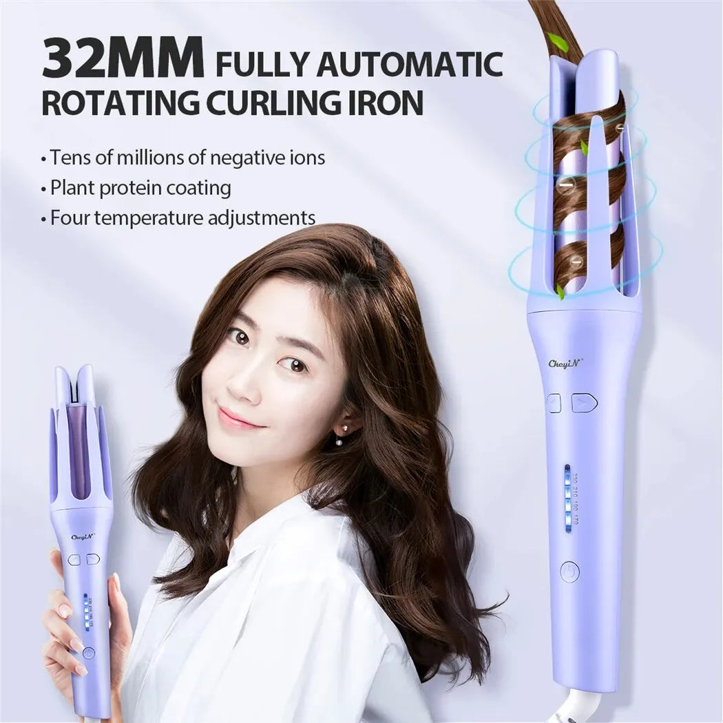 Automatic Hair Curler | 32MM Auto Rotating Ceramic Hair Roller | Professional Curling Iron | Curling Wand Hair Waver