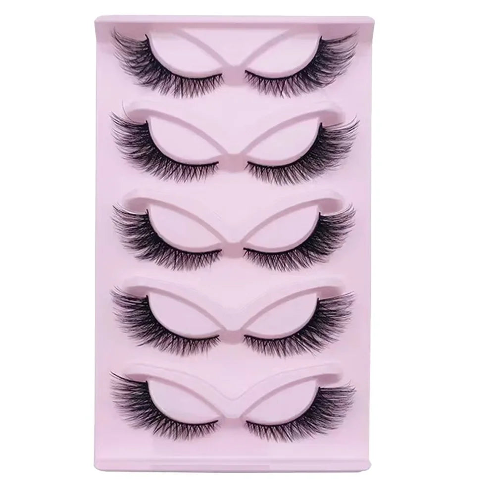 5 Pairs Cat Eye Lashes | Wispy Fake Lashes | Fluffy Cat Eye Lashes Extensions | False Eyelashes - Glamour Touch