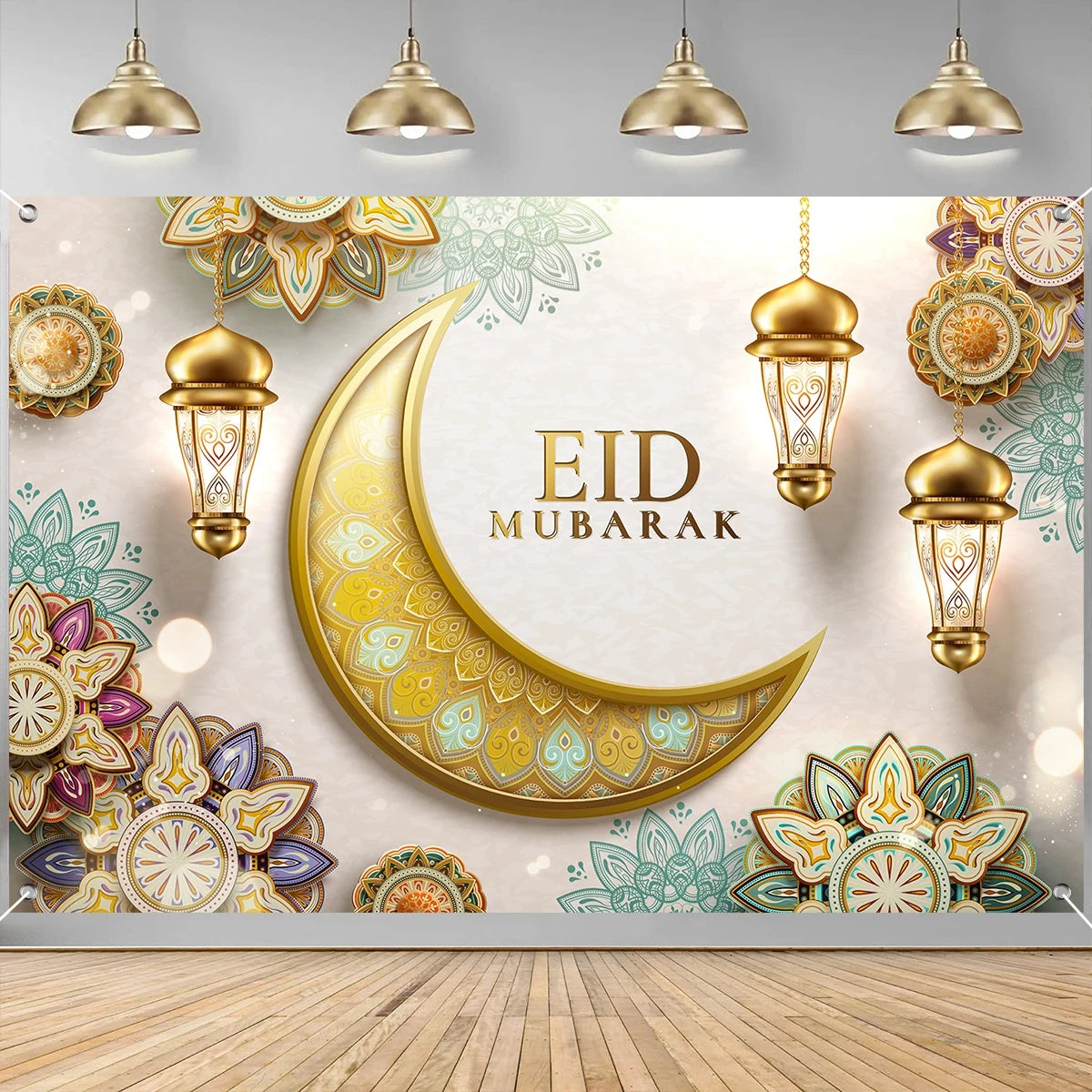 Eid Mubarak Background Backdrop | Ramadan Decoration For Home 2024 |Islam Muslim Party Supplies | Ramadan Kareem |Eid Al-fiter |Gift - Glamour Touch