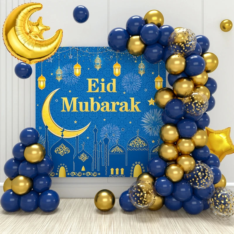 Eid Mubarak Balloon Background Decoration Balloons Festival Party Supplies 2024