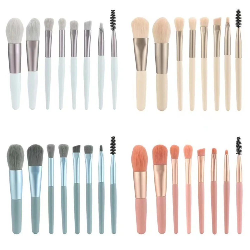 8 Pcs Eyeshadow Foundation Blending Makeup Brush Soft Fluffy Cosmetics Concealer Makeup Brush Professional Make Up Tool - Glamour Touch