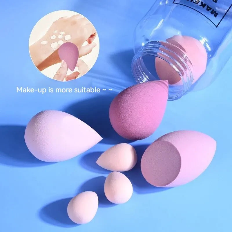 7PCS Canned Cosmetic Sponge Set | Dry And Wet Liquid Foundation Powder Puff | Professional Cosmetic Tools | Make-up Artist Tools - Glamour Touch