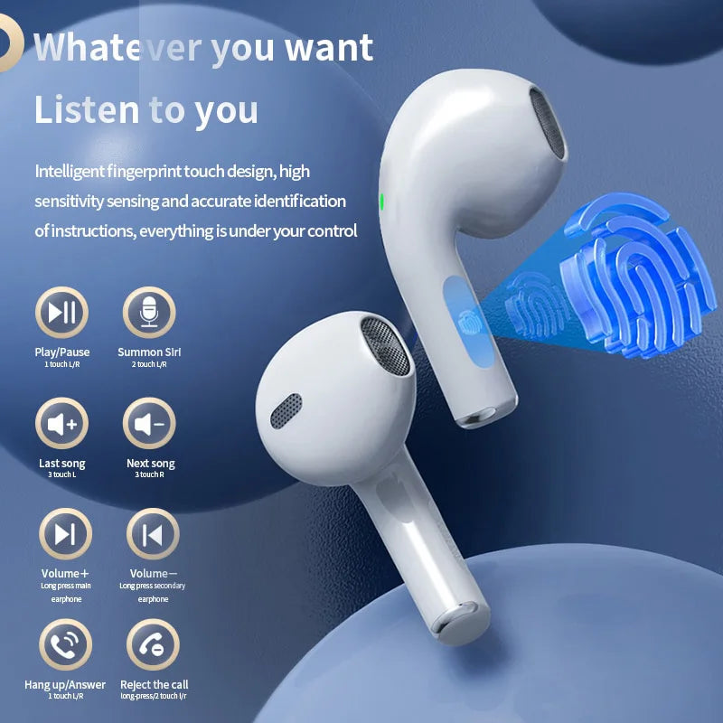 Airpods Style A+ Quality |Pro 4 TWS Wireless Headphones | Earphone Bluetooth-compatible 5.0 | Waterproof Headset with Mic for Xiaomi iPhone Air Pod 4 | Earbuds