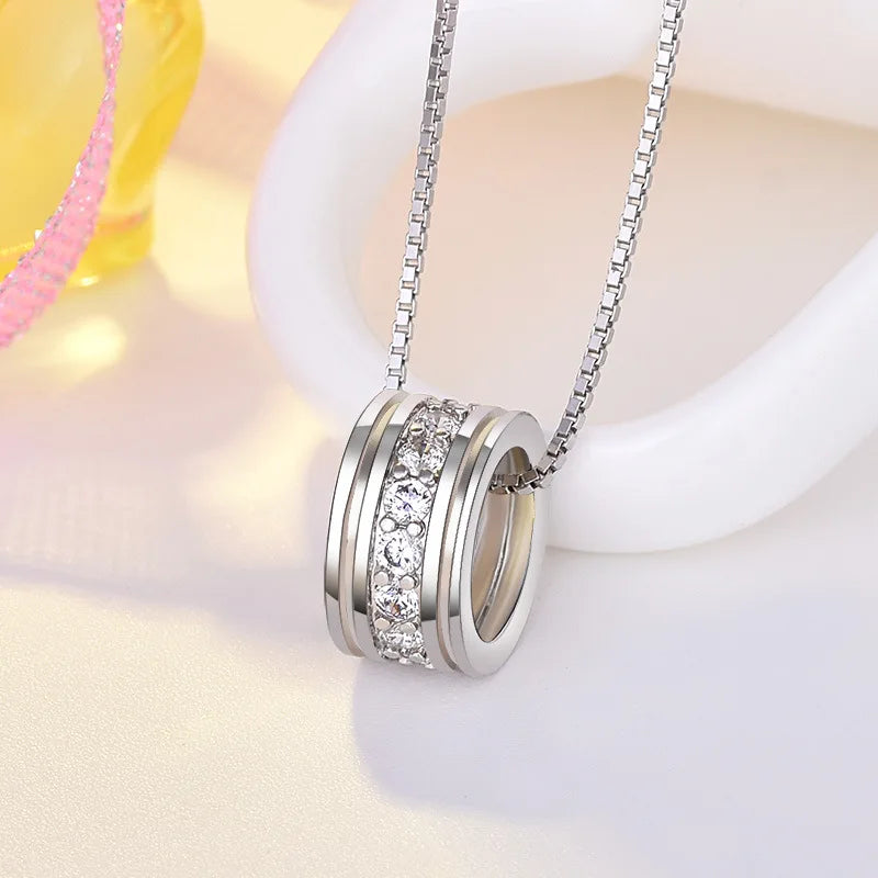 New 925 Sterling Silver Necklace Pendant AAA Zircon For Women Fashion Clavicle Chain Necklaces Wedding Party Jewelry Gift - Glamour Touch