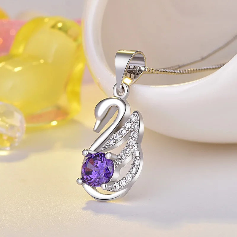 New 925 Sterling Silver Necklace Pendant AAA Zircon For Women Fashion Clavicle Chain Necklaces Wedding Party Jewelry Gift - Glamour Touch