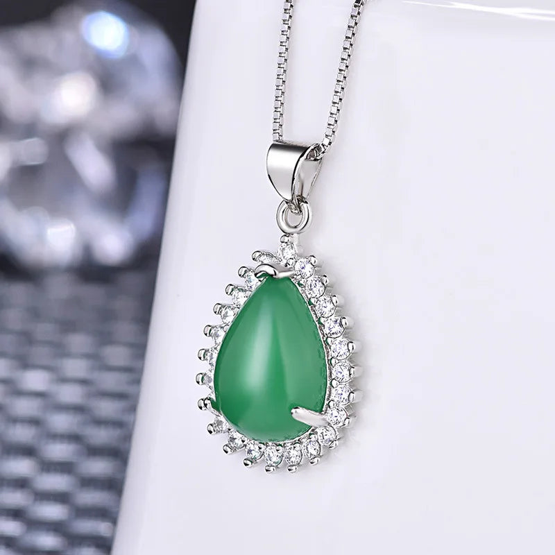 New 925 Sterling Silver Necklace Pendant AAA Zircon For Women Fashion Clavicle Chain Necklaces Wedding Party Jewelry Gift - Glamour Touch