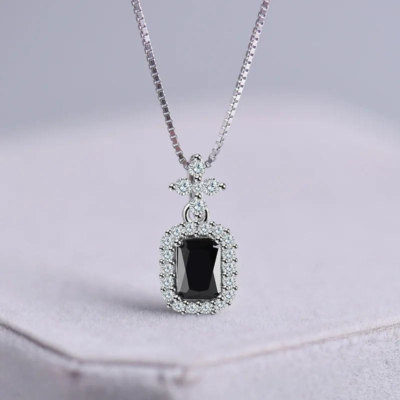 New 925 Sterling Silver Necklace Pendant AAA Zircon For Women Fashion Clavicle Chain Necklaces Wedding Party Jewelry Gift - Glamour Touch