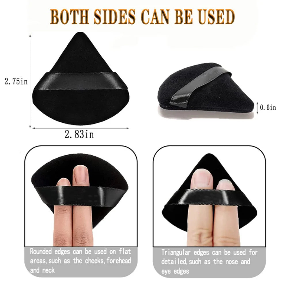 2/6 Pcs Soft Velvet Cosmetic Puff | Face Makeup Sponge | Foundation Puff Triangle | Powder Puff | Makeup Blender |Beauty Make Up Tools - Glamour Touch