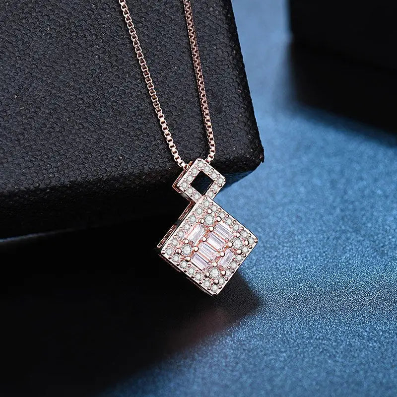 New 925 Sterling Silver Necklace Pendant AAA Zircon For Women Fashion Clavicle Chain Necklaces Wedding Party Jewelry Gift - Glamour Touch