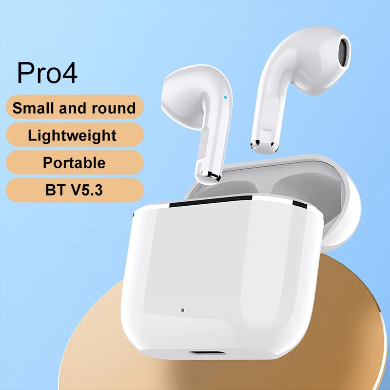 Airpods Style A+ Quality |Pro 4 TWS Wireless Headphones | Earphone Bluetooth-compatible 5.0 | Waterproof Headset with Mic for Xiaomi iPhone Air Pod 4 | Earbuds