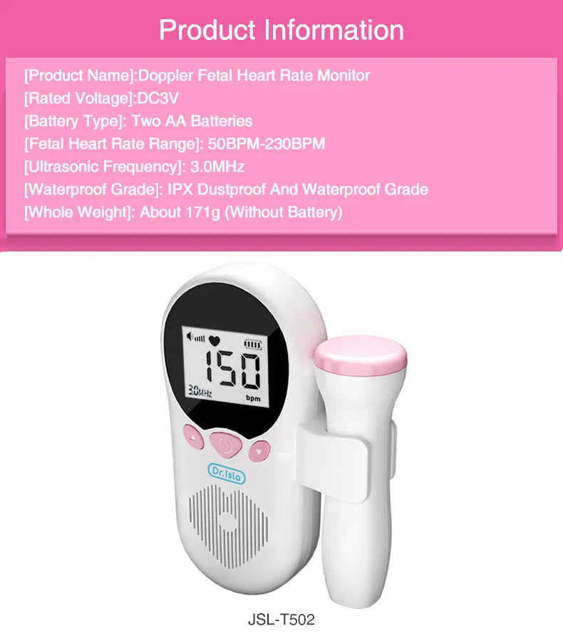 Doppler Fetal Heart Rate Monitoring Home |Pregnant Women| Listen To Baby Fetal Movement Ultrasound - Glamour Touch