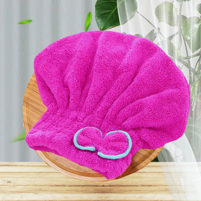 Microfiber Quick Hair Drying Bath Towel | Spa Bowknot Wrap | Towel Cap | Bathroom Accessories | Bonnets For Women | Designer Shower Cap - Glamour Touch