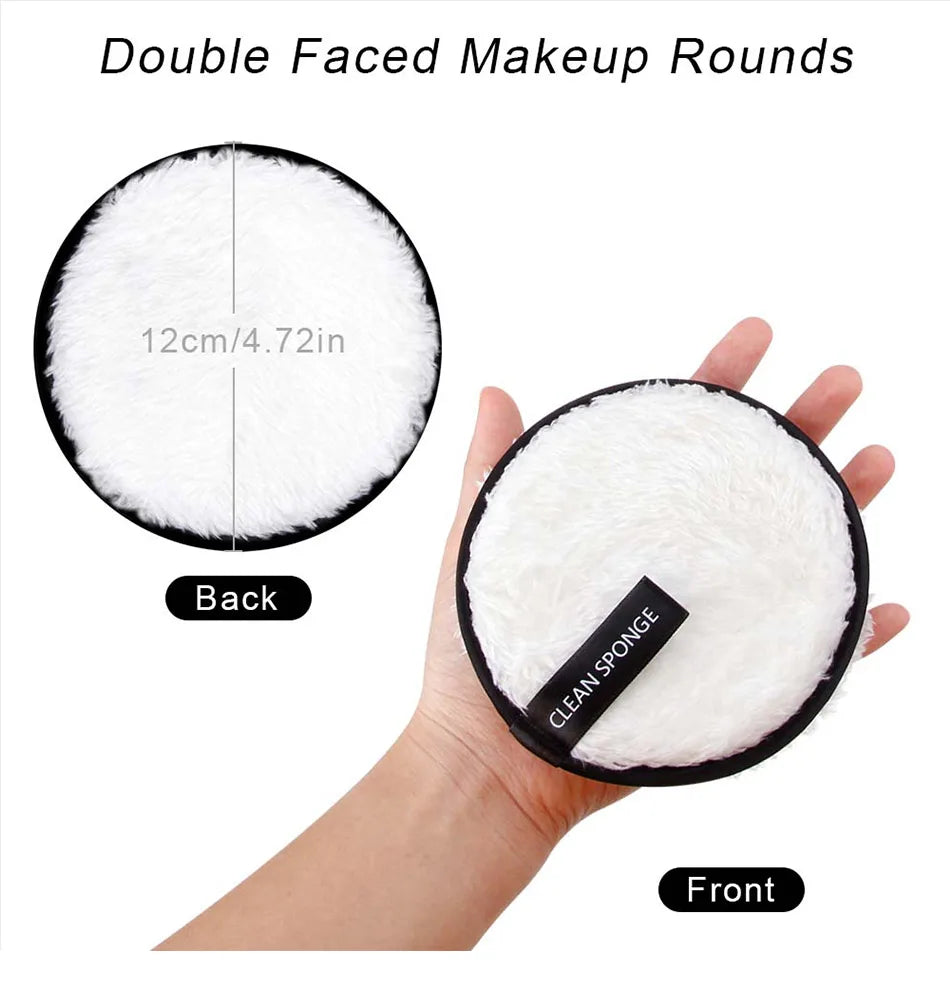 3 Pcs Reusable Washable Make Up Towel | Makeup Remover Pads | Cotton Wipes Microfiber Cosmetics | Face Cleansing Sponge | Skin Care Tools - Glamour Touch