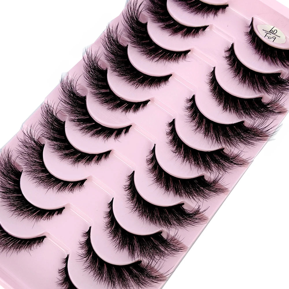 10 Pairs Cat/Fox Eyelashes | Faux Mink Eyelashes Winged End Eye | Elongated Eyelashes |Fake Lashes | Soft Natural long Full Strip Lashes - Glamour Touch