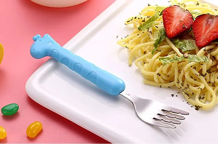 2 PCS Children's Tableware | 304 Food Grade Stainless Steel Knife And Fork | Baby Eating Training Utensils - Glamour Touch