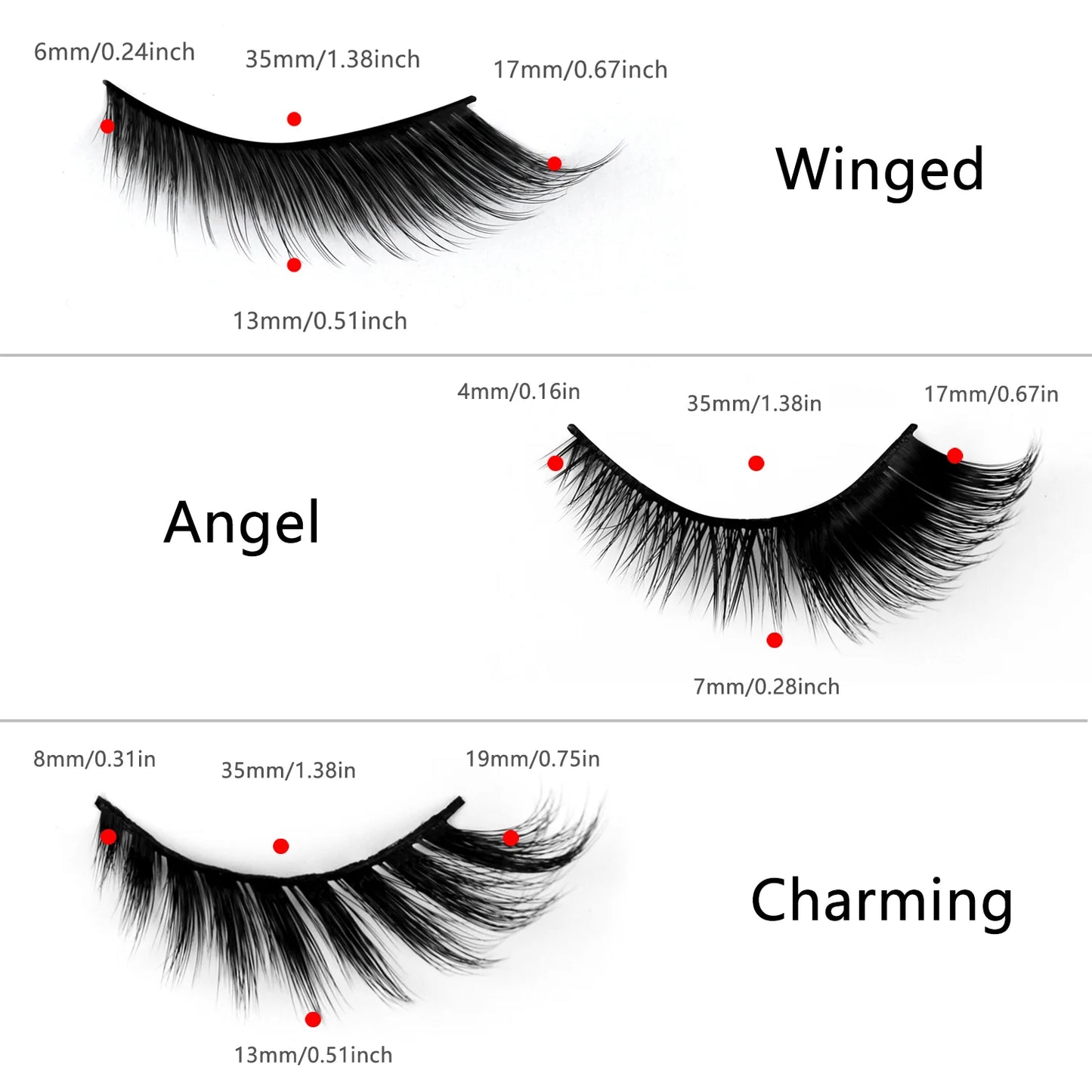 7 Pairs Fluffy False Eyealshes | Fox Cat Eye Lashes | Winged False Eyelashes With Eyeliner Effect | Natural Look | 6D Silk Lashes - Glamour Touch