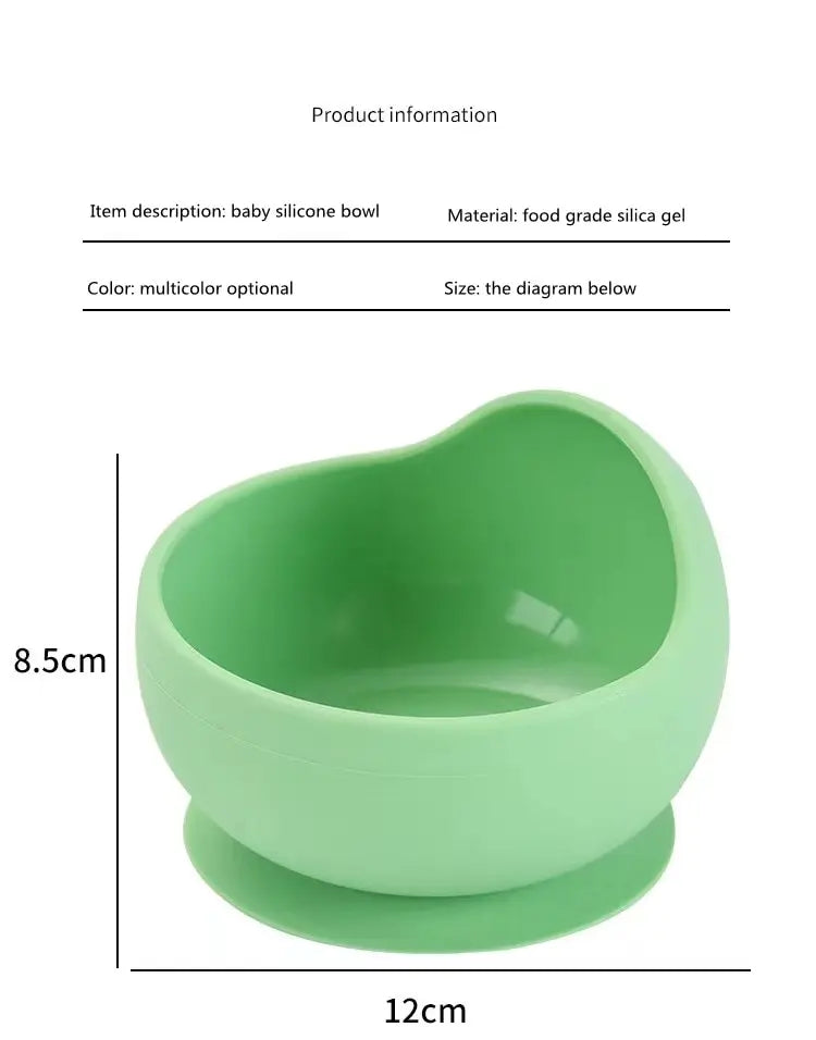 Silicone Baby Feeding Bowl |Tableware for Kids | Waterproof Suction Bowl With Spoon | Children Dishes Kitchenware |Baby Stuff - Glamour Touch