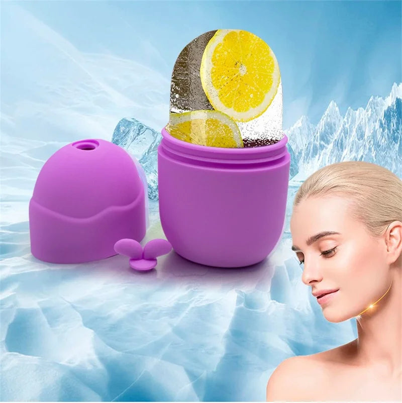 Silicone Facial Ice Mold - Portable Cold Compress Massage Ice Roller for Skin Care