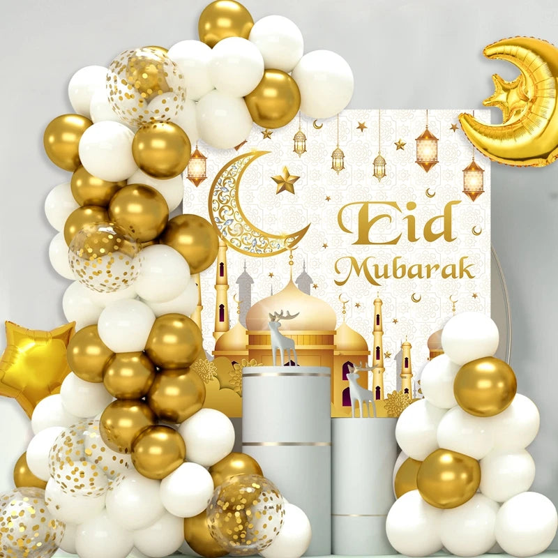 Eid Mubarak Balloon Background Decoration Balloons Festival Party Supplies 2024