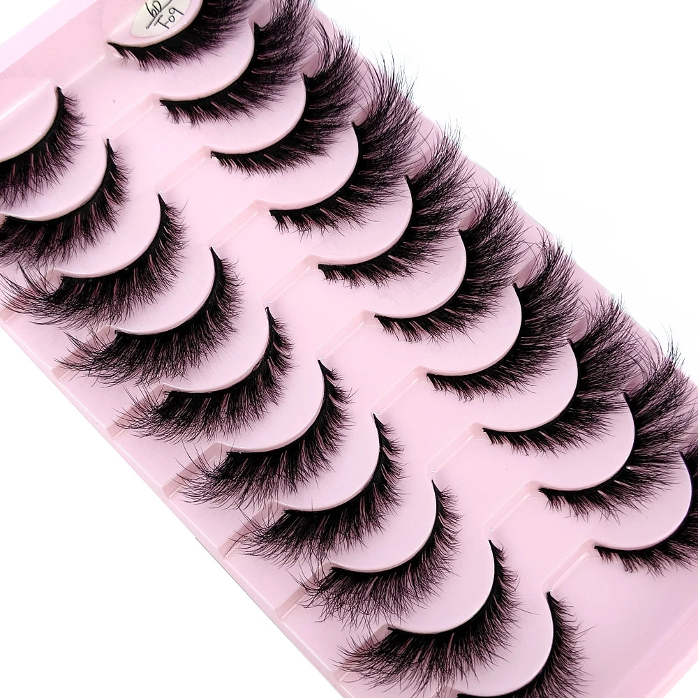 10 Pairs Cat/Fox Eyelashes | Faux Mink Eyelashes Winged End Eye | Elongated Eyelashes |Fake Lashes | Soft Natural long Full Strip Lashes - Glamour Touch