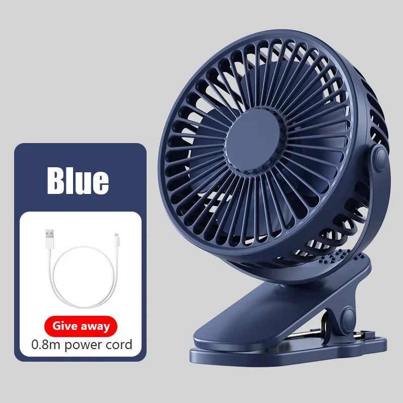 Baby Stroller Clip Fan | Portable Mini Hand Clip Fan USB Charging Quiet Desktop Electric Fan High Quality - Glamour Touch