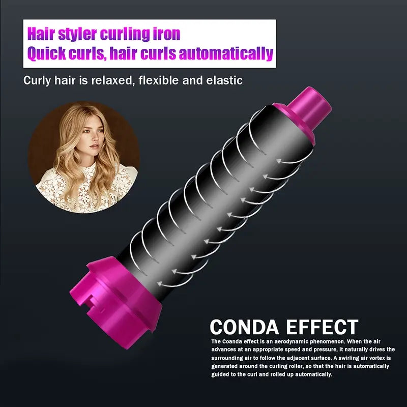 Professional Curling Iron | 5 in 1 Hair Dryer Hot Comb Set | Hair Straightener Styling Tool | Dyson Style Airwrap | Hair Dryer Household