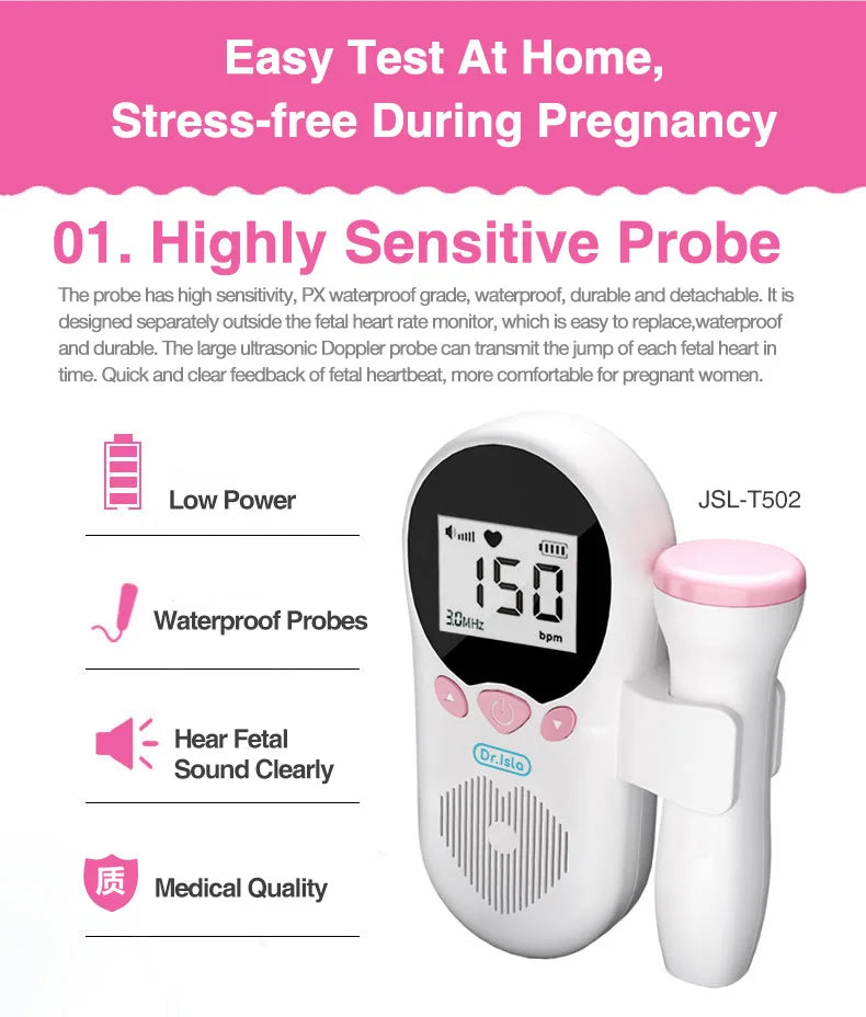 Doppler Fetal Heart Rate Monitoring Home |Pregnant Women| Listen To Baby Fetal Movement Ultrasound - Glamour Touch