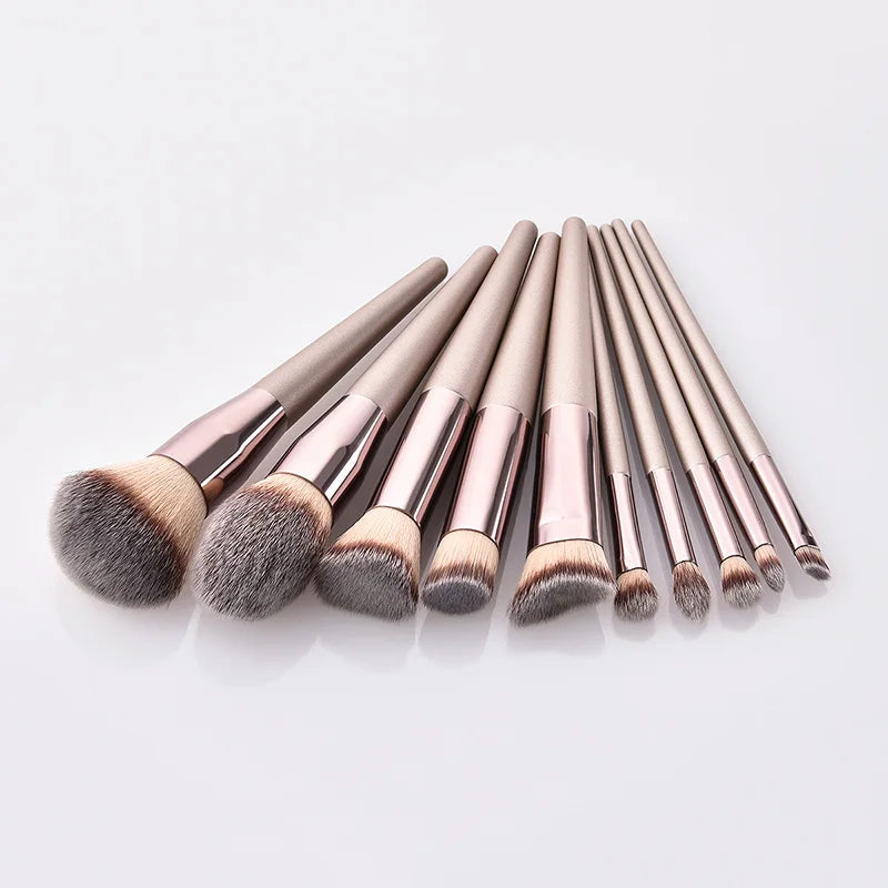 Hot Champagne Makeup Brushes Set for Women|  Cosmetic Foundation Powder Blush | Eyeshadow Kabuki Blending Make Up Brush | Beauty Tools - Glamour Touch