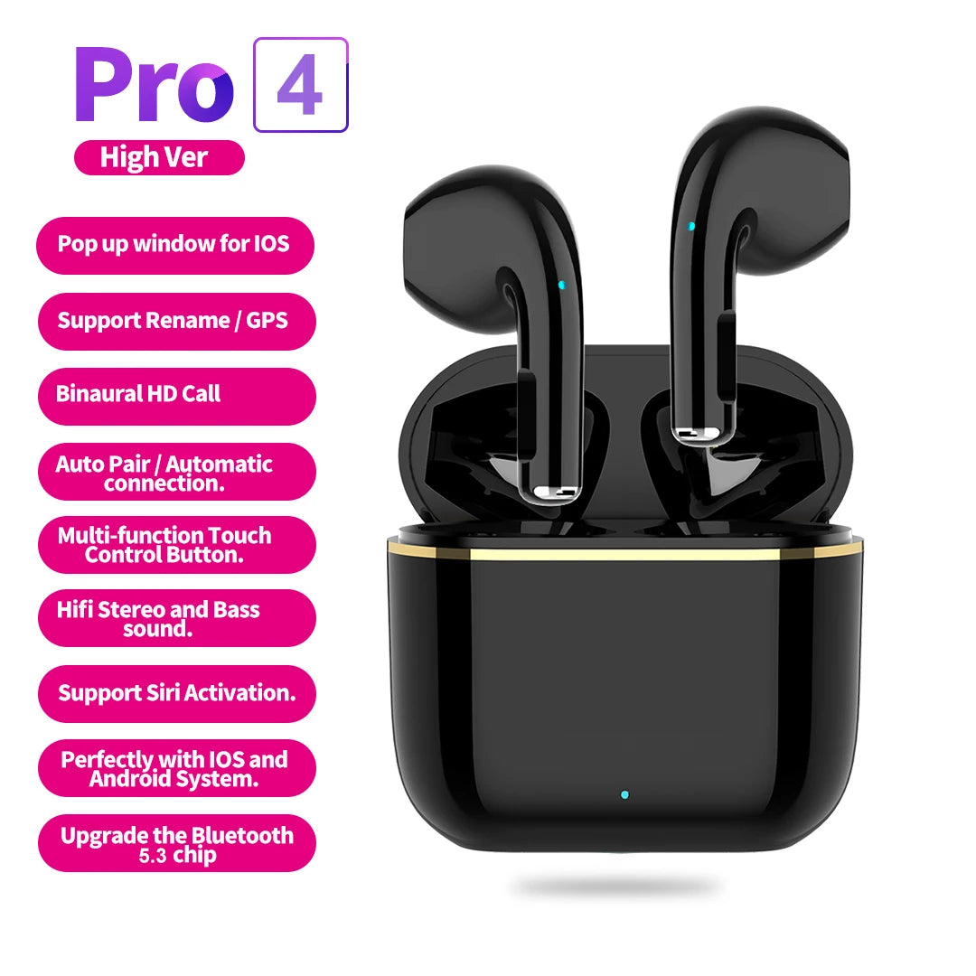 Airpods Style A+ Quality |Pro 4 TWS Wireless Headphones | Earphone Bluetooth-compatible 5.0 | Waterproof Headset with Mic for Xiaomi iPhone Air Pod 4 | Earbuds