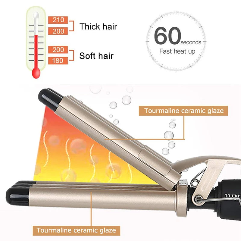 Professional Hairdressing non-straight hair five-tube curling rod splint big wave hair perm automatic hair curler