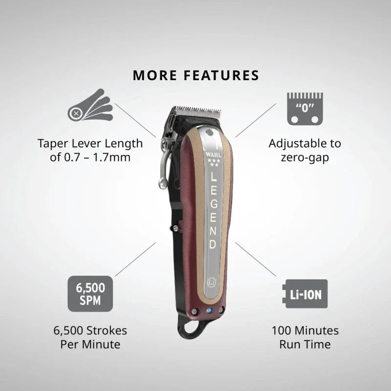 Wahl 8594 Professional 5 Star Cordless Magic Clip Hair Clipper | Hair Trimmer Golden Edition | Wahl 8594 100% Original - Glamour Touch