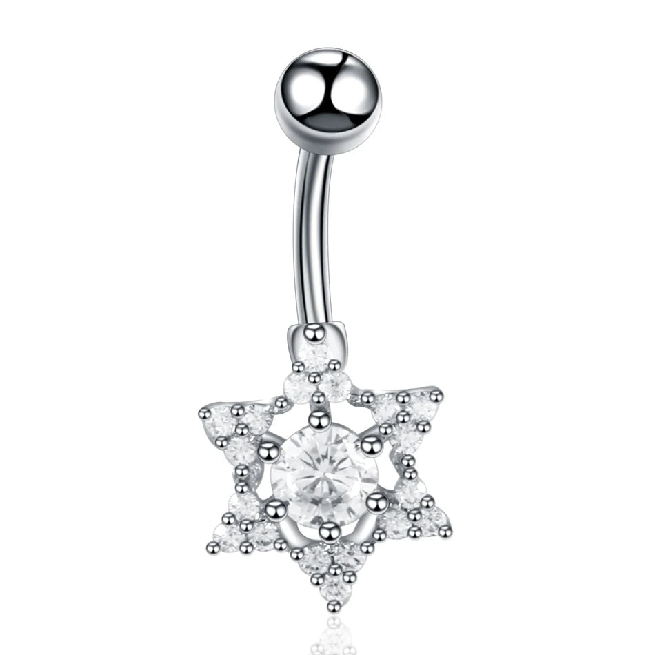 Surgical Steel Belly Button Ring | Navel Nombril Piercing | Belly Ring | Sexy Women Belly Piercing |Body Jewellery Ombligo 14G - Glamour Touch