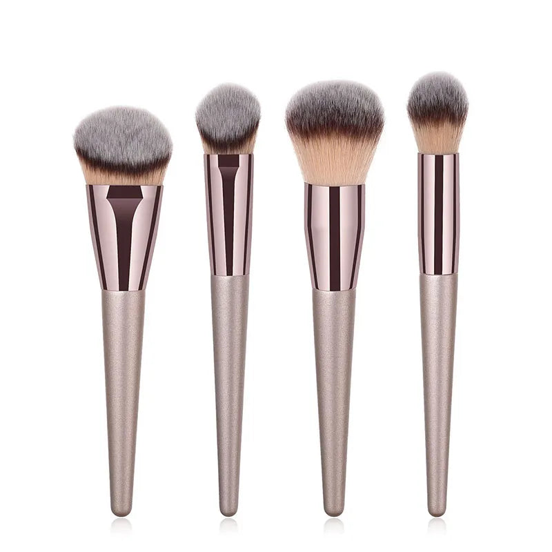 Hot Champagne Makeup Brushes Set for Women|  Cosmetic Foundation Powder Blush | Eyeshadow Kabuki Blending Make Up Brush | Beauty Tools - Glamour Touch