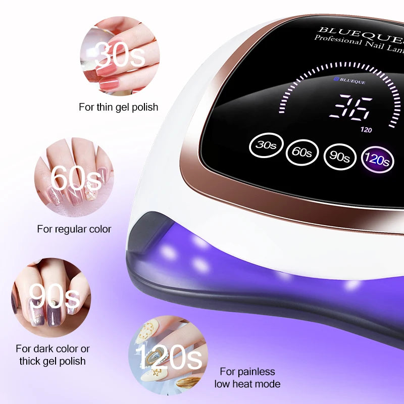 Nail Drying Lamp For Manicure | Professional Led UV Drying Lamp With Auto Sensor | 168W 42LEDs | Smart Nail Salon Equipment Tools