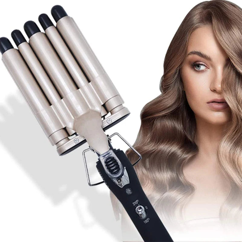 Professional Hairdressing non-straight hair five-tube curling rod splint big wave hair perm automatic hair curler