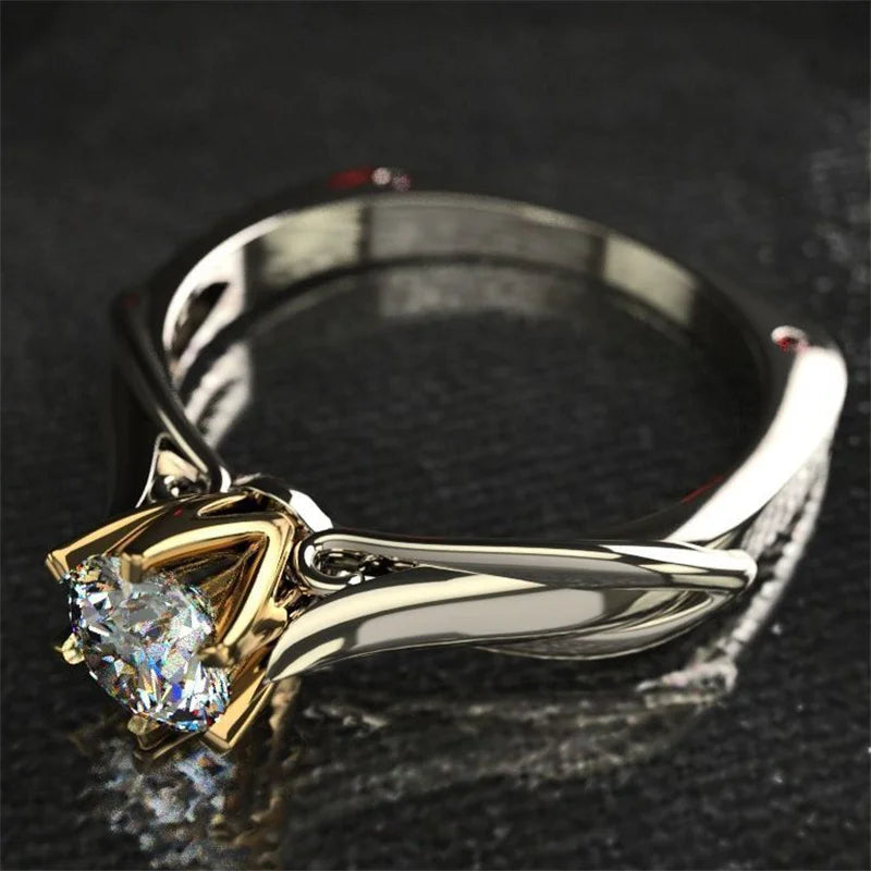 1 carat classic six claw two-color electroplated superflash zircon | New Trend 2024